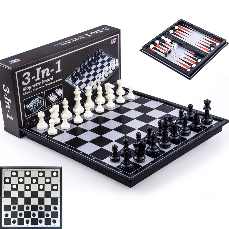 Board Game Ludo - Foldable Magnetic Chess 25CM Checkers Backgammon